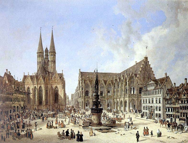 Domenico Quaglio Domenico Quaglio Braunschweig Altstadtmarkt 1834